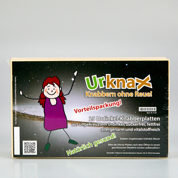 Urknax Knabberplatten aus Urdinkel, Esspapier nur ohne Chemie und Zucker
