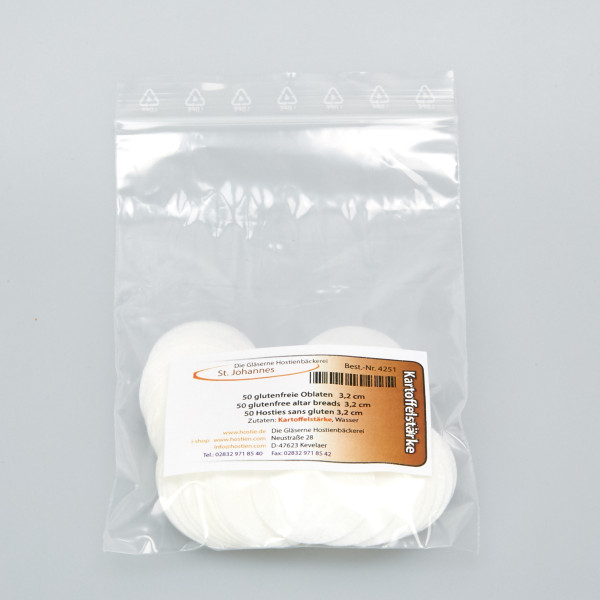 50 glutenfreie Oblaten aus Kartoffelstärke