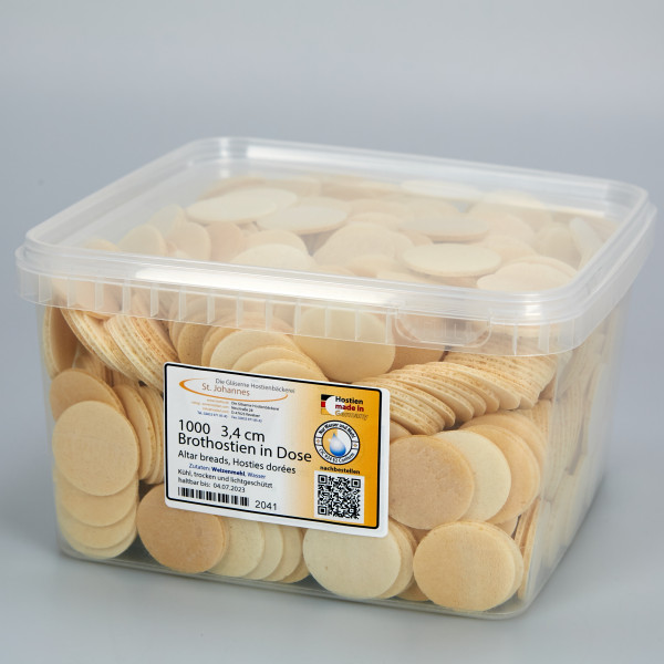 1000 Brothostien 3,4 cm in praktischer Plastikdose